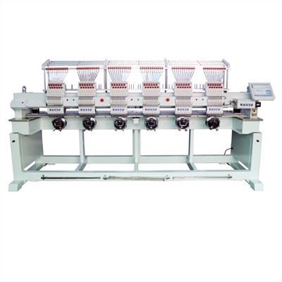 6 cabeça da cabeça de 12 agulhas lisa e máquina automatizada tampão do bordado da camisa